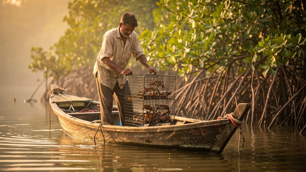Coastal fishing Khulna Bangladesh seafood